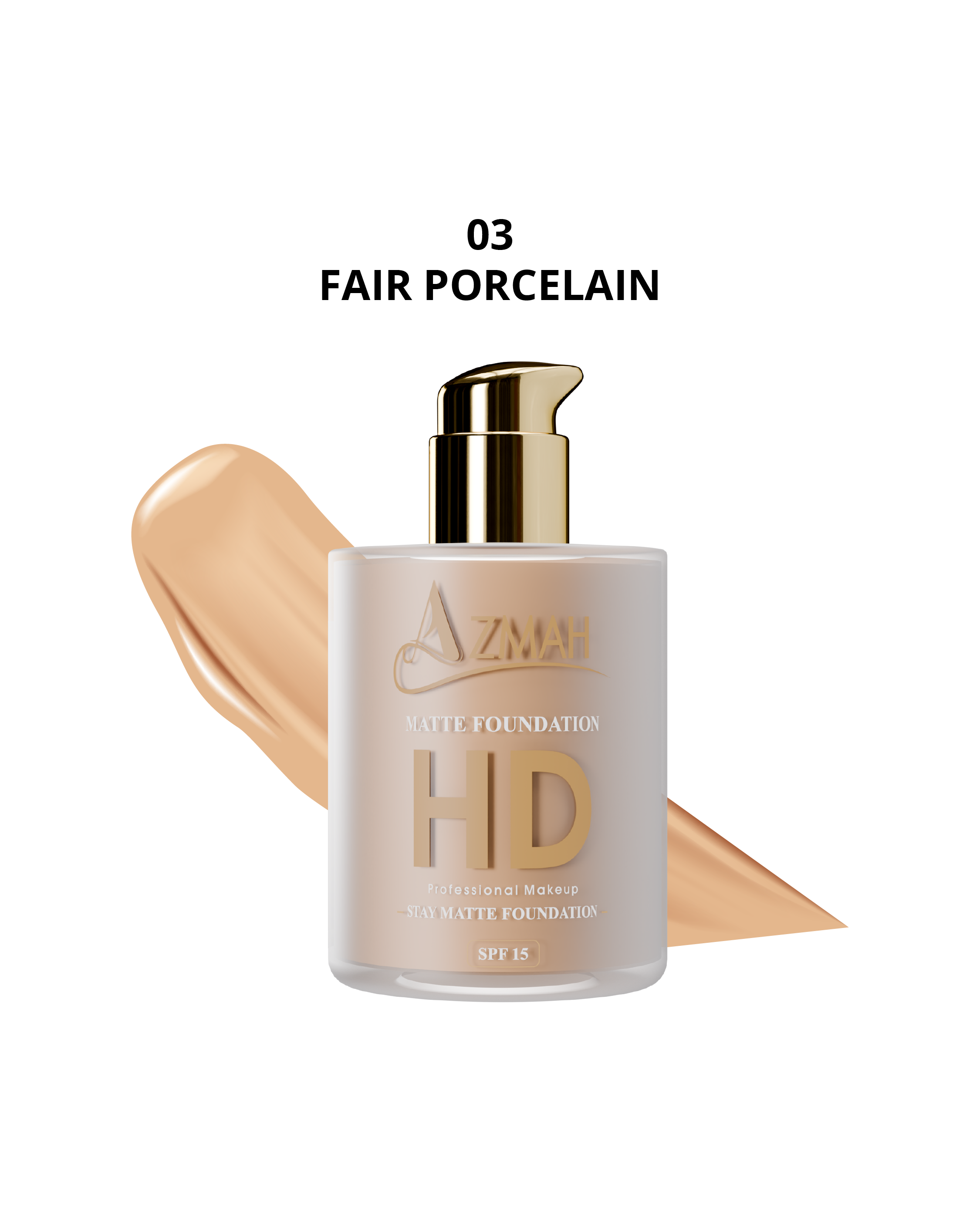 Premium HD Matte Liquid Foundation – 24HR Stay Matte Coverage with SPF 15