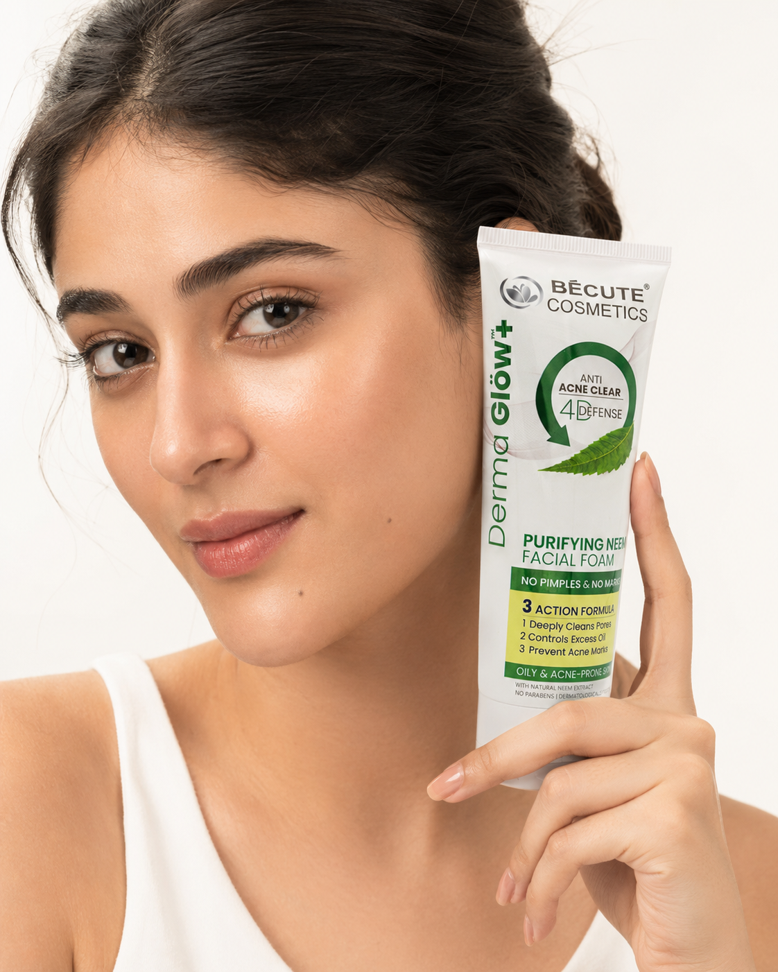 BÉCUTE Derma Glow+ Purifying Neem Facial Foam – Anti-Acne Clear