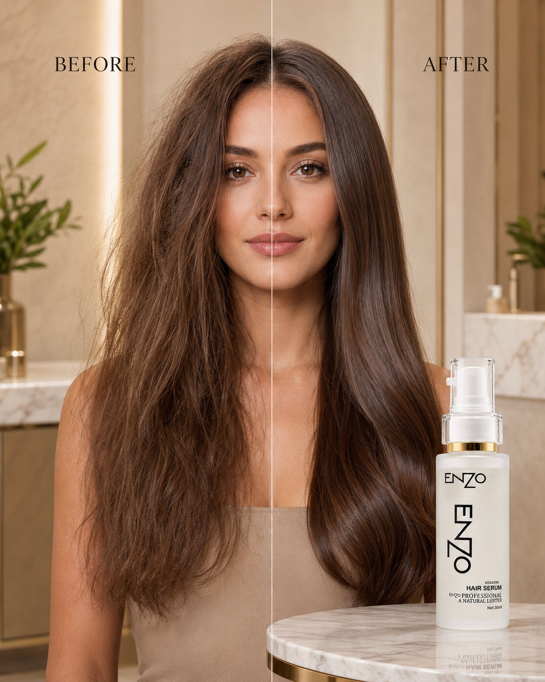ENZO Professional Keratin Hair Serum – Natural Luster