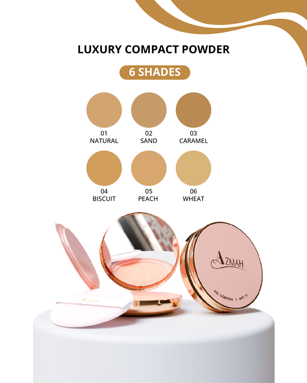 Premium HD Compact Powder Foundation – Advanced Oil Control & SPF 15, High-Definition Matte Finish