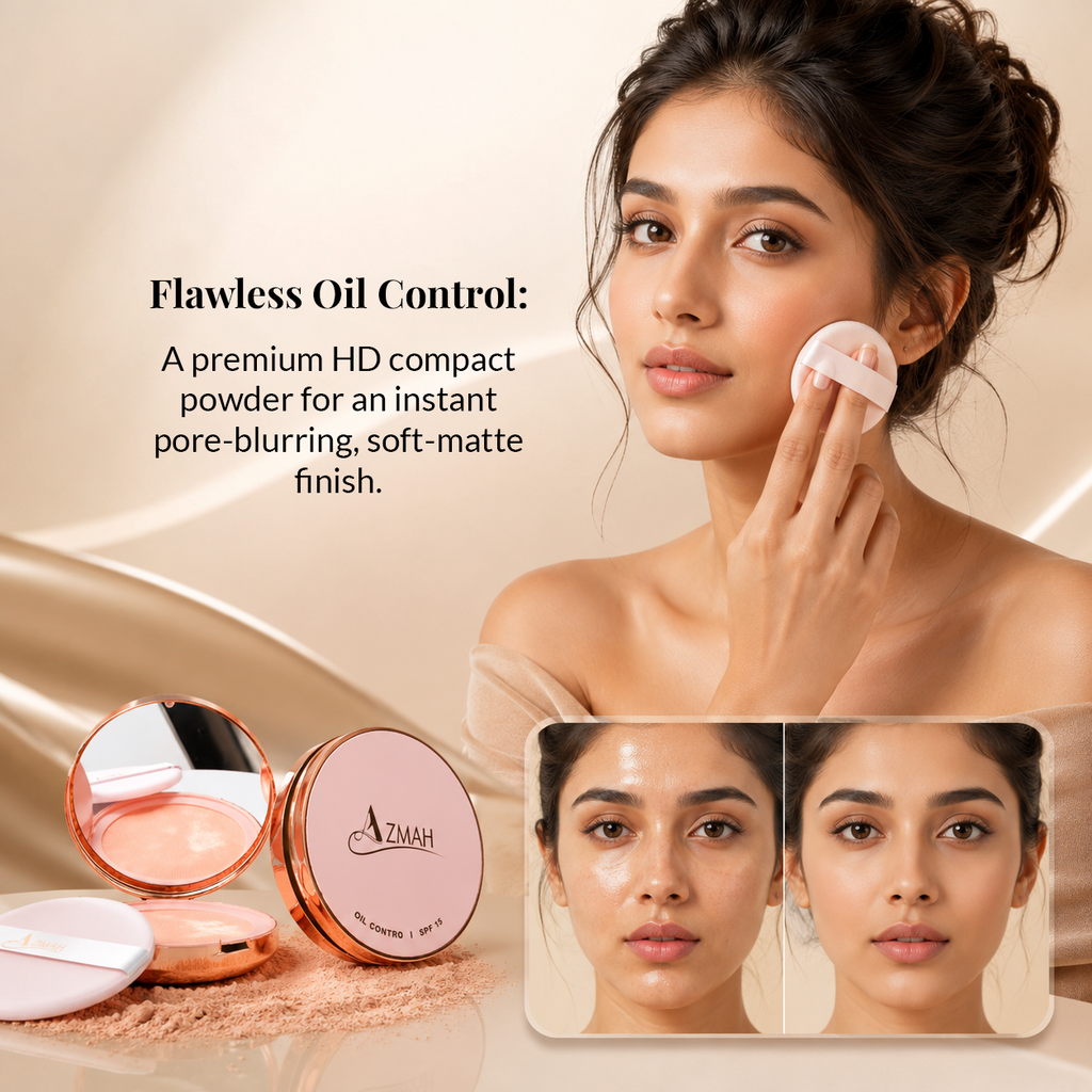 Premium HD Compact Powder Foundation – Advanced Oil Control & SPF 15, High-Definition Matte Finish