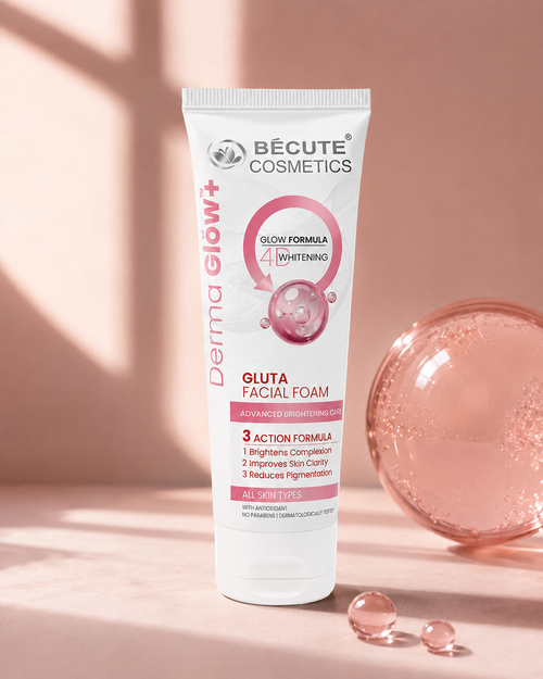 BÉCUTE Derma Glow+ Gluta Facial Foam – Glow Formula 4D Whitening