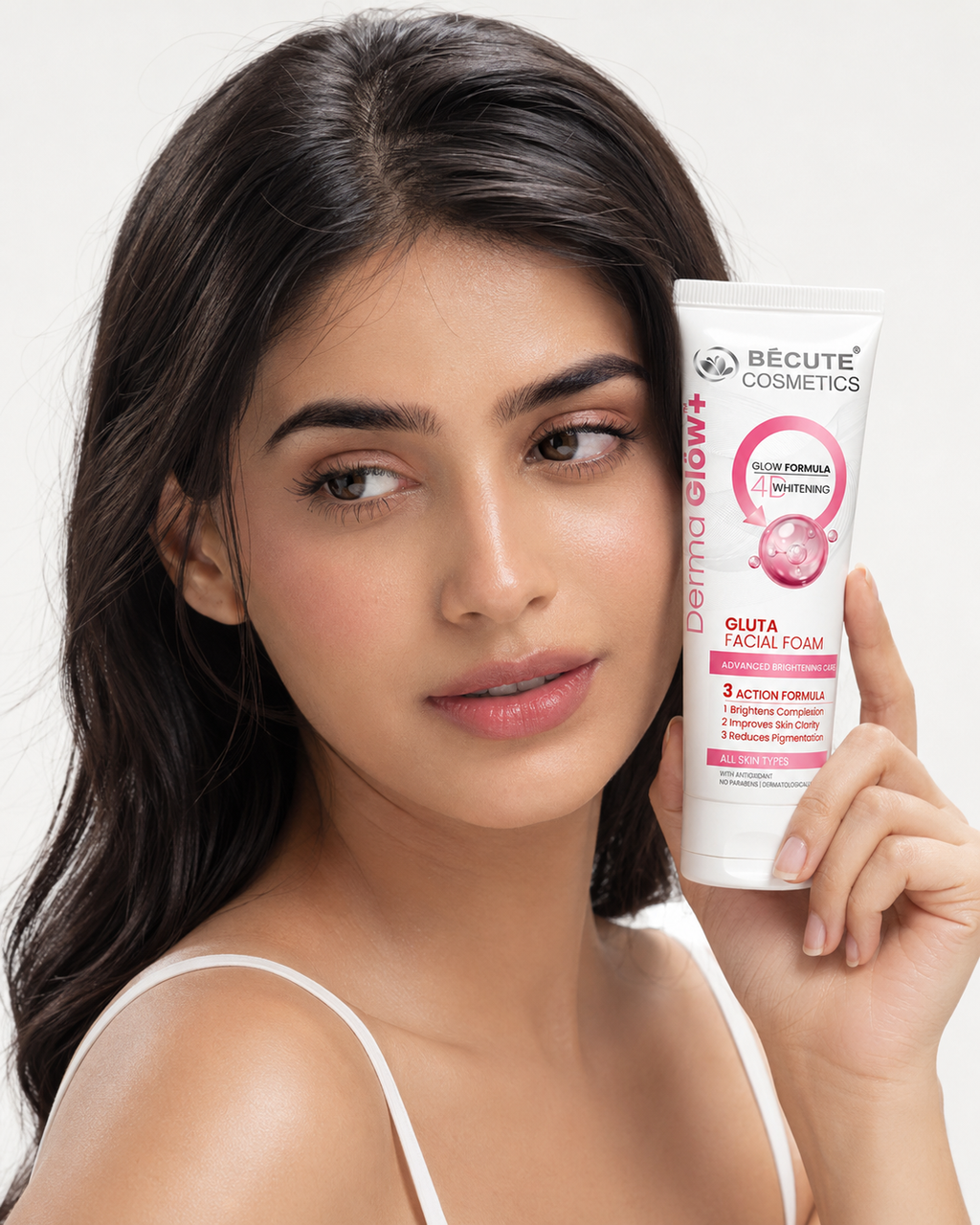 BÉCUTE Derma Glow+ Gluta Facial Foam – Glow Formula 4D Whitening