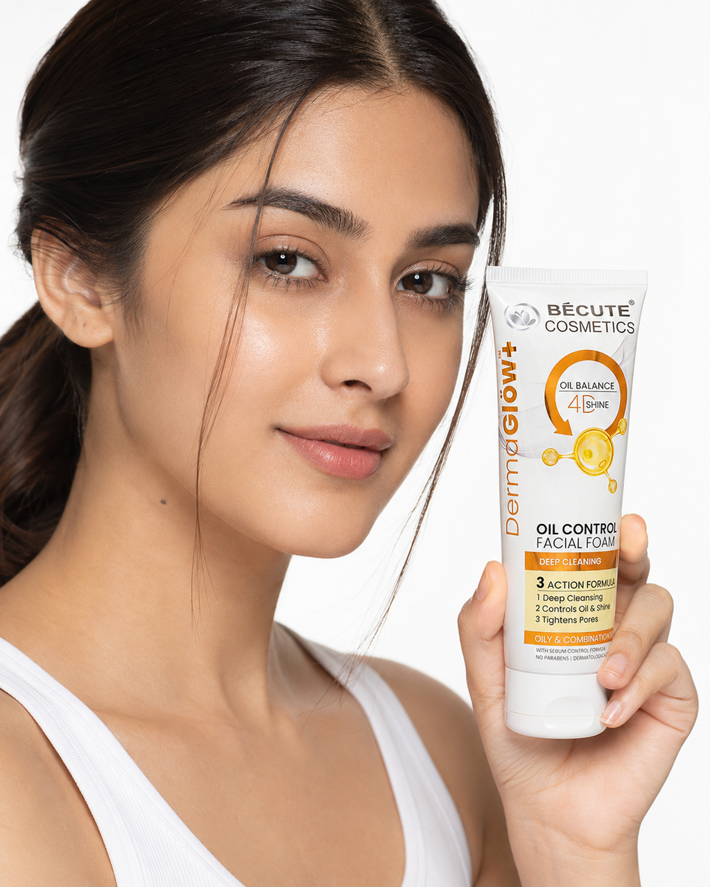 BÉCUTE Derma Glow+ Oil Control Facial Foam – Oil Balance 4D Shine