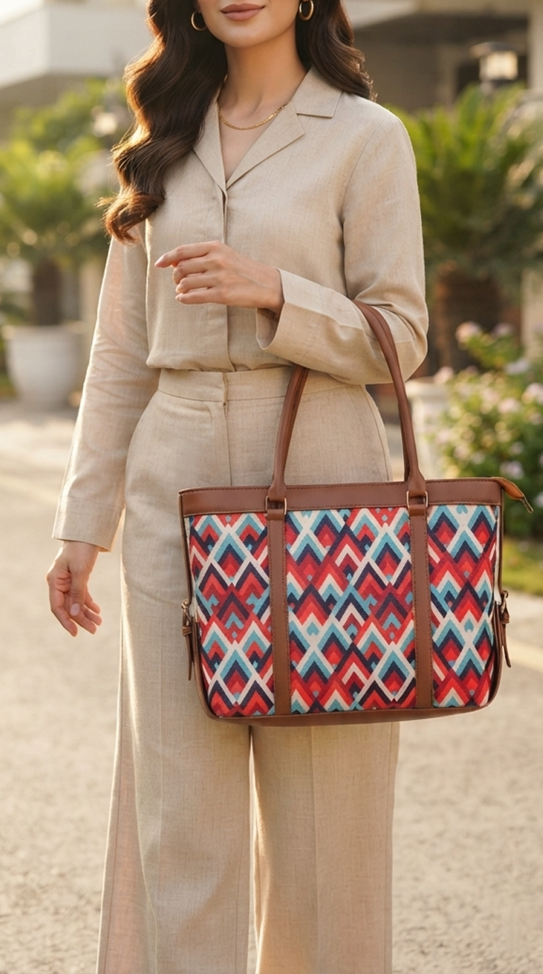 The Crystal Geometric Strap Tote
