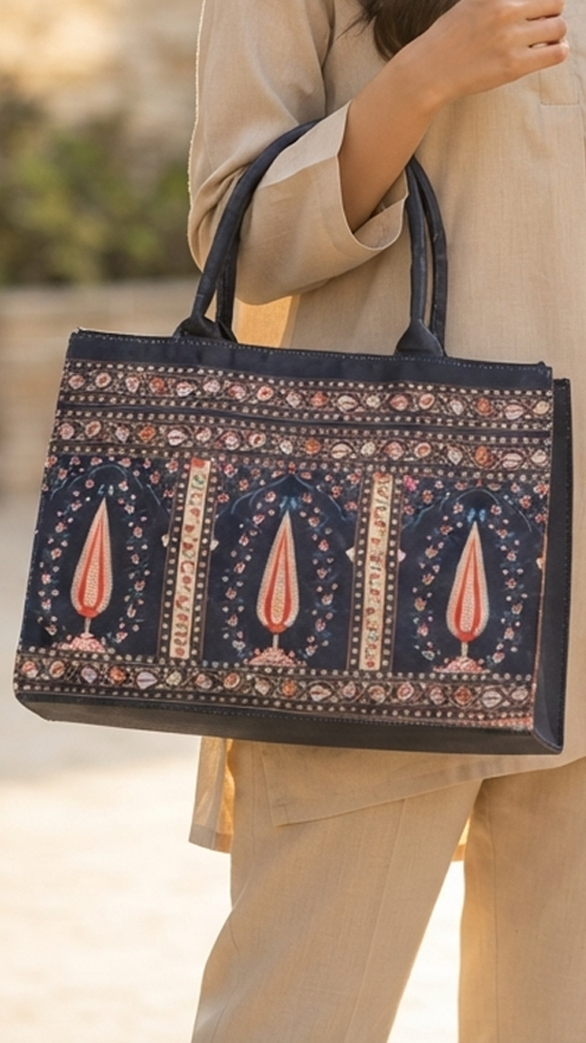 The Indigo Arch Folk-Art Heritage Tote