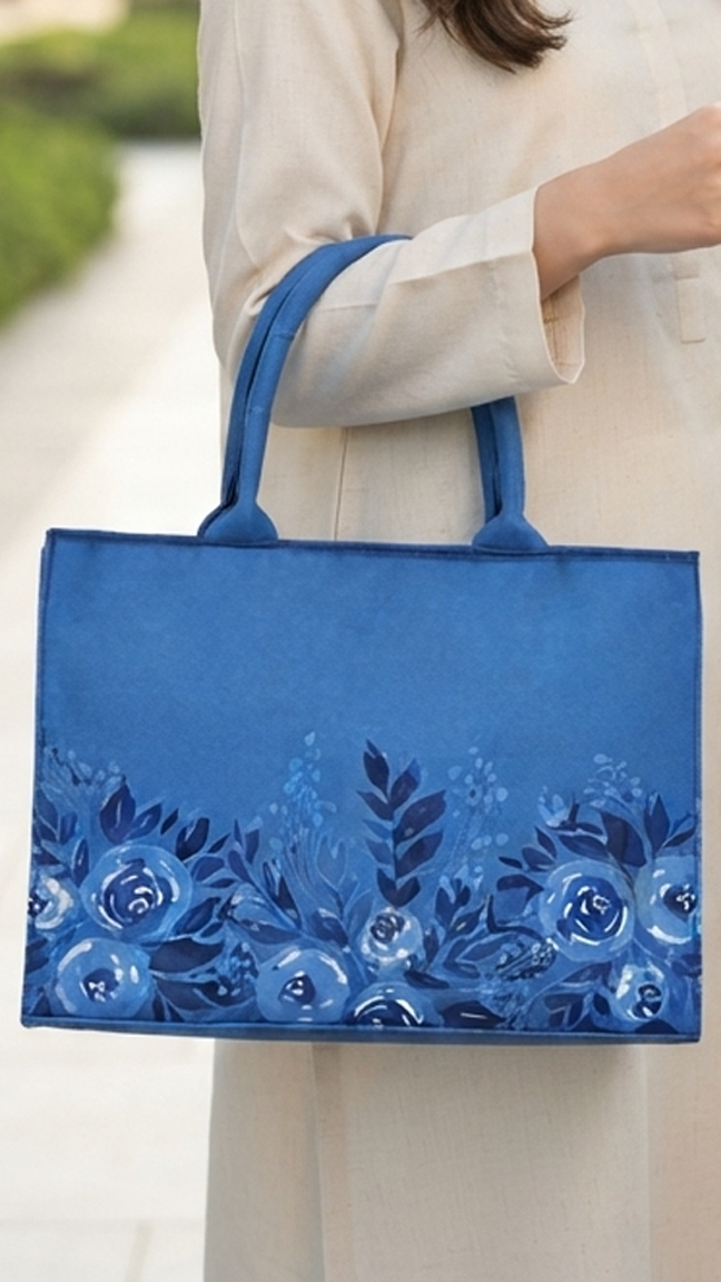 The Indigo Rose Botanical Tote