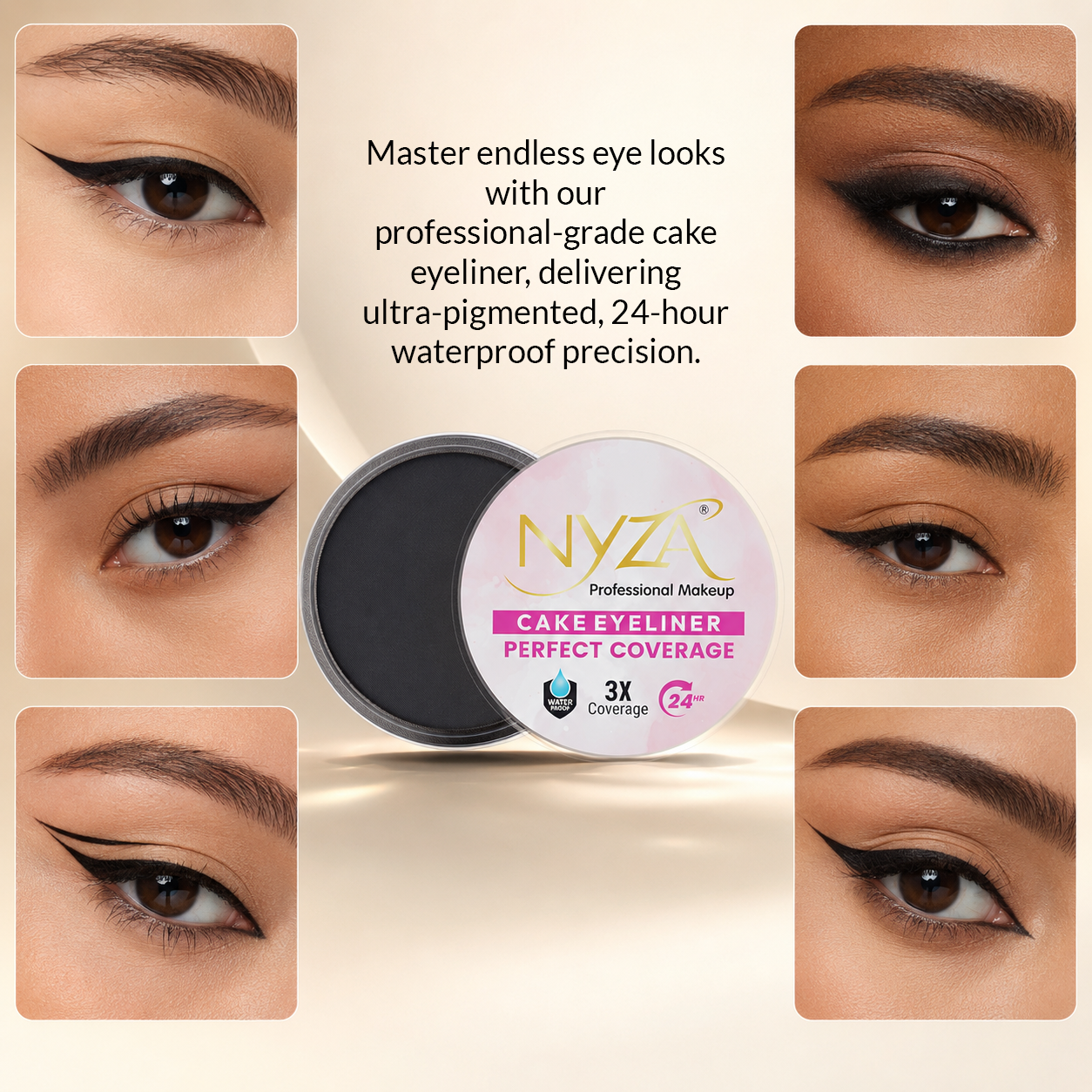 Professional 24HR Waterproof Cake Eyeliner