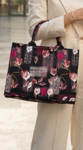 The Midnight Tulip Canvas Tote