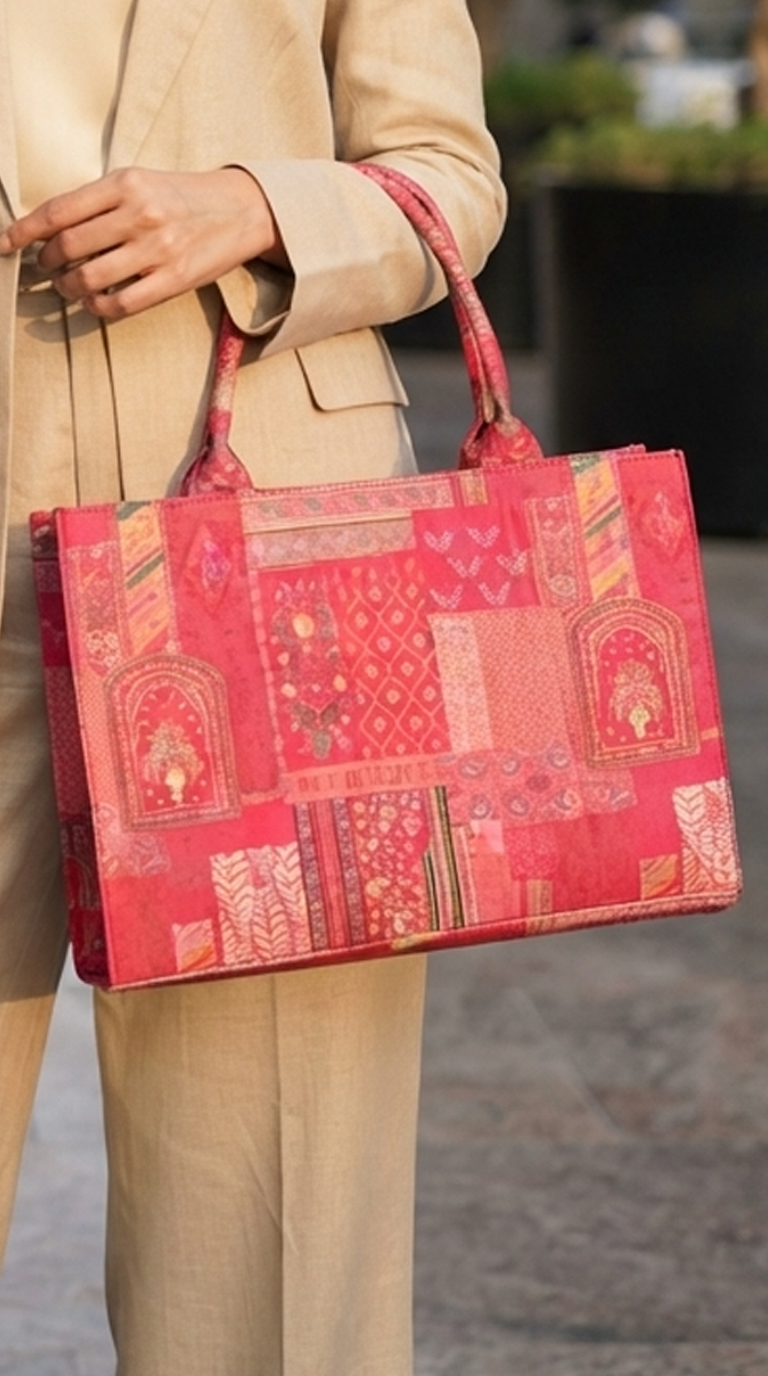 The Mosaic Rose Patchwork Tote