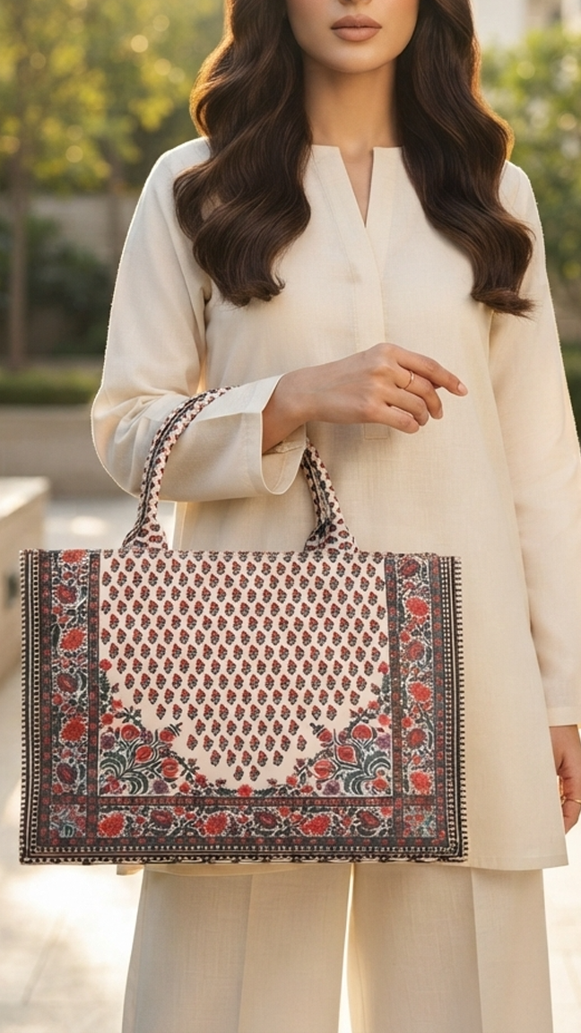 The Royal Mehraab Floral Canvas Tote